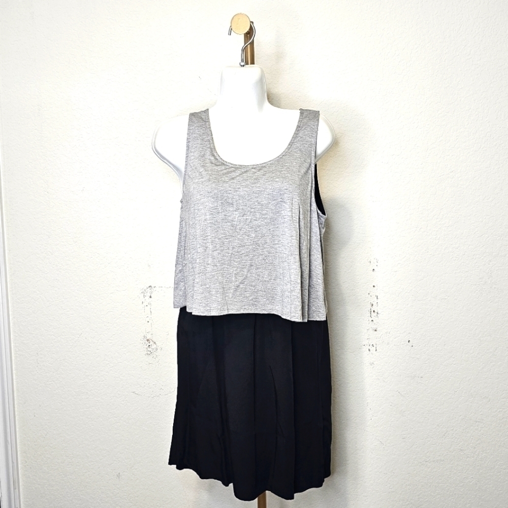 Splendid Gray and Black Layered Dress